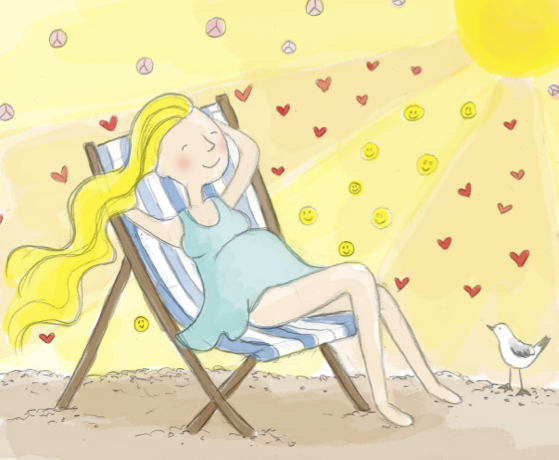 Pregnant Woman Enjoying a Sun Bath